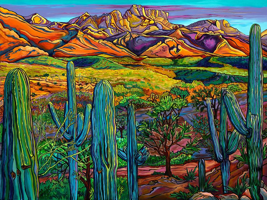 Mountain Painting - Our Desert Guardians -Catalina State Park, AZ by Alexandria Winslow