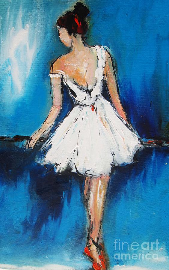 Ballerinas semi abstract paintings frompixi art #1 Painting by Mary Cahalan Lee - aka PIXI