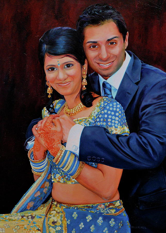 Portrait Painting - Our Engagement by Kelly McNeil