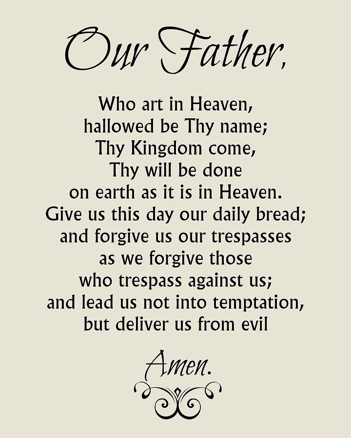 Our Father Prayer Catholic Lord's Prayer Digital Art by Classically