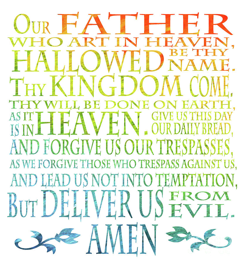 Our Father Prayer Digital Art by Jenny McLaughlin