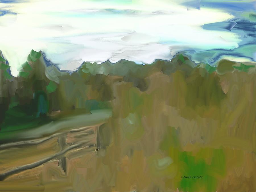 Our Fence and the Hill Painting by Lenore Senior