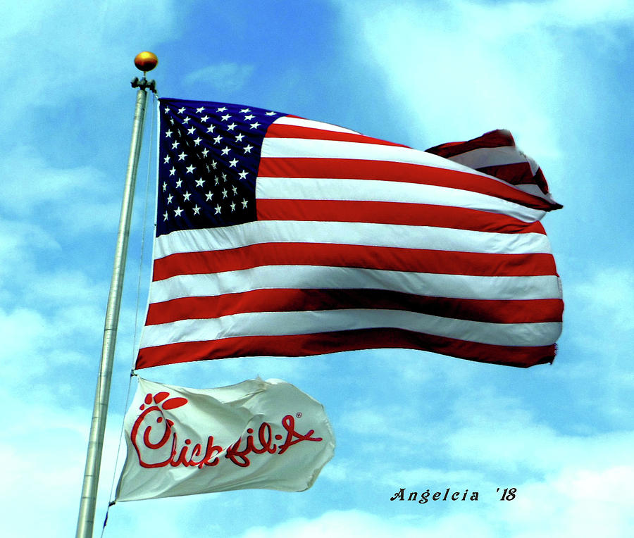 Our Flag Photograph - Our Flag and Their Flag by Angelcia Carol Wright