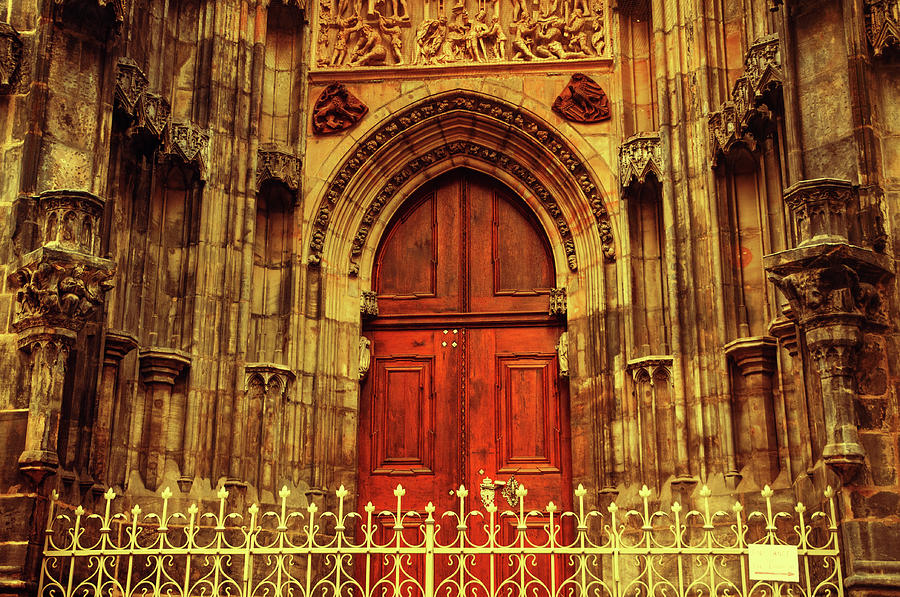 Our Lady Before Tyn Architecture. Series Golden Prague Photograph by Jenny Rainbow