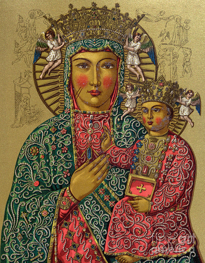 Our Lady of Czestochowa, late 19th century Painting by French School