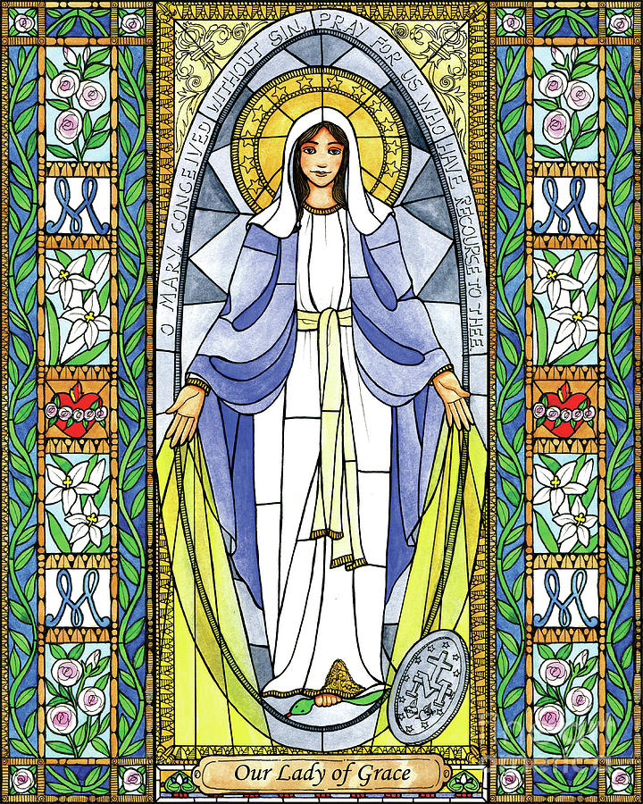 Our Lady of Grace Painting by Brenda Nippert