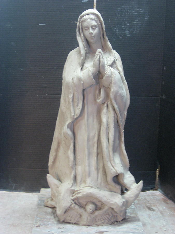 Our Lady of Guadalupe Sculpture by Nancy Wahamaki