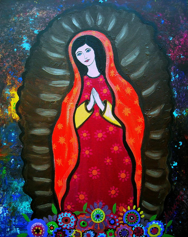 Flower Painting - Our Lady Of Guadalupe by Pristine Cartera Turkus