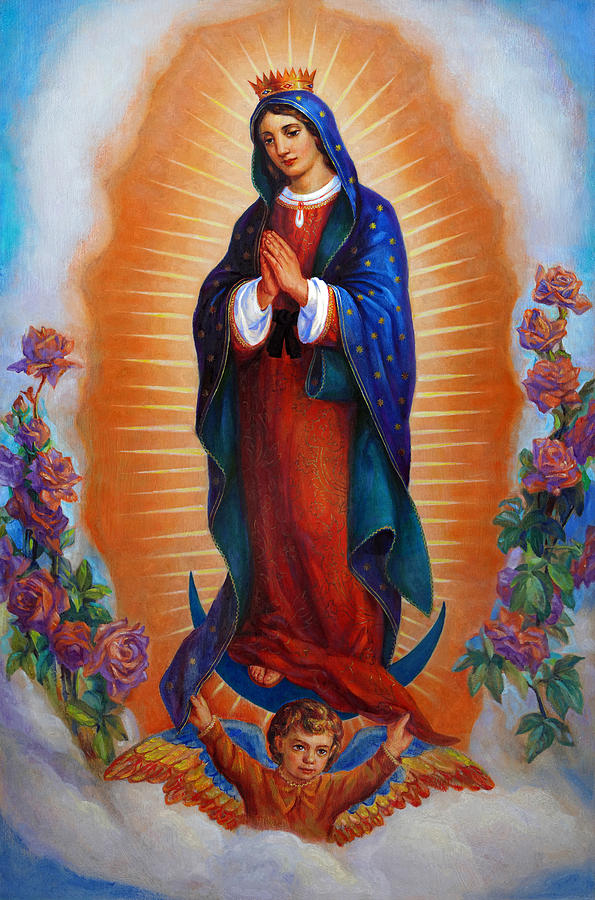 Easter Painting -  Our Lady of Guadalupe - Virgen de Guadalupe by Svitozar Nenyuk