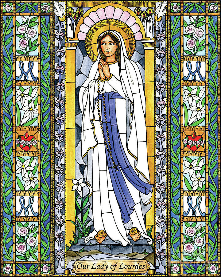 Our Lady of Lourdes Painting by Brenda Nippert