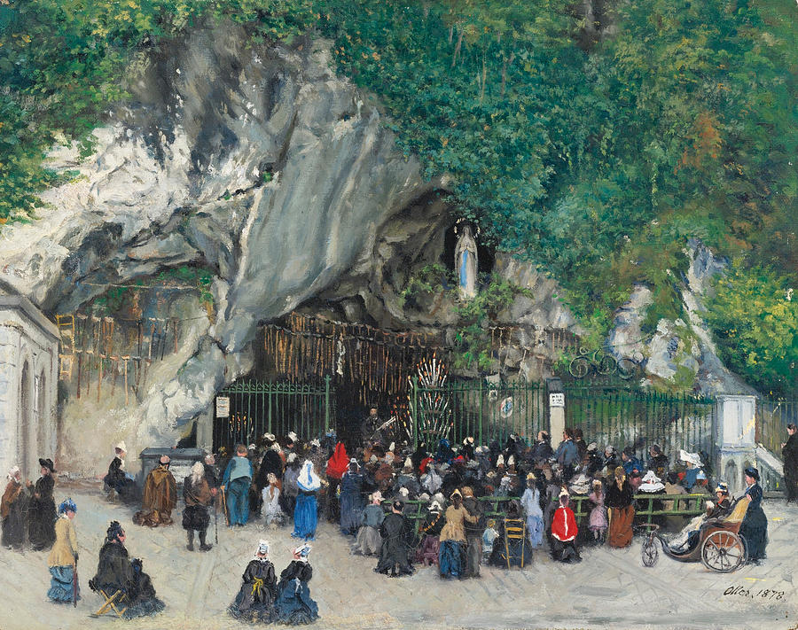 Francisco Oller Painting - Our Lady of Lourdes by Francisco Oller