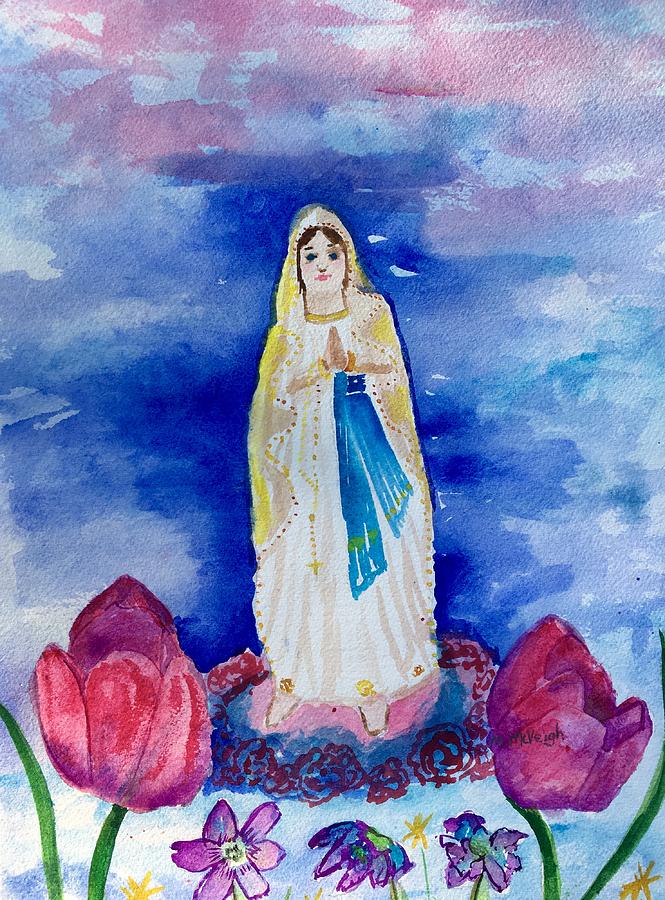 Catholic Painting - Our Lady Of Lourdes by Marita McVeigh Catholic Painting - Our Lady Of Lourdes by Marita McVeigh