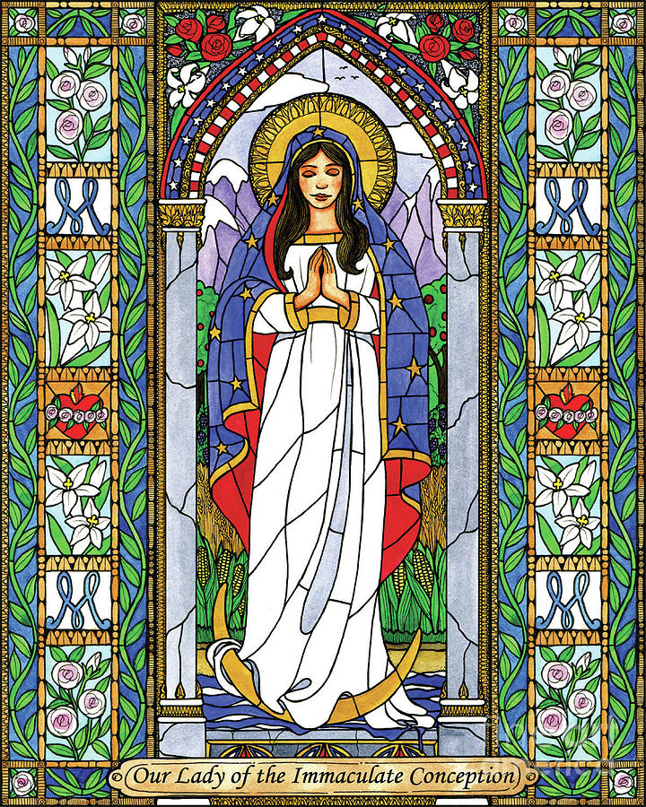 Our Lady of the Immaculate Conception Painting by Brenda Nippert