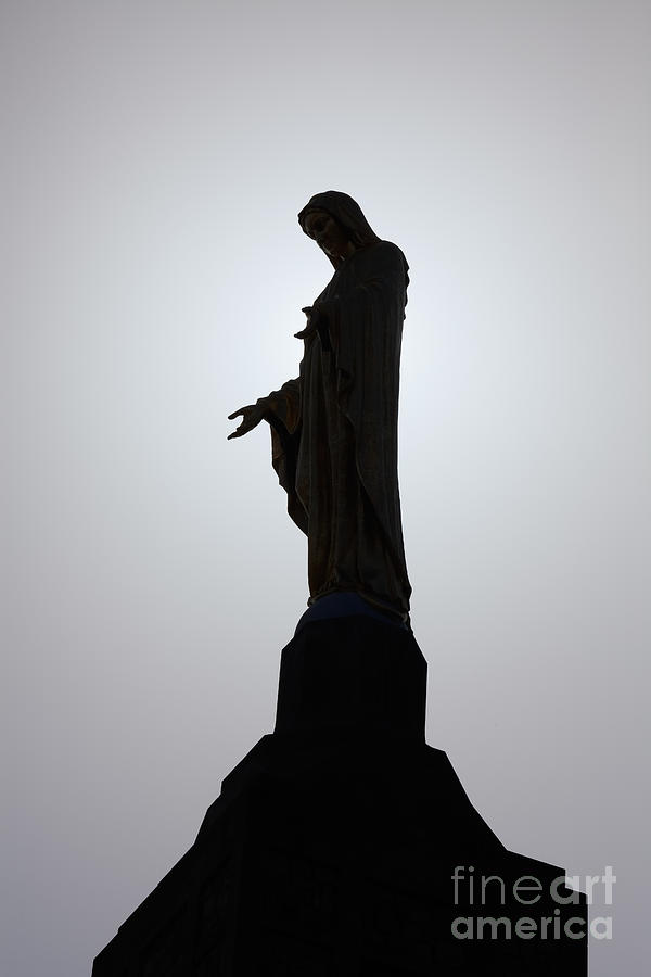Statue Photograph - Our Lady of the Mountain Silhouette by Susan Isakson
