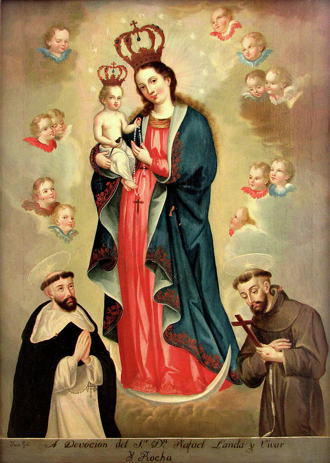 Madonna Painting - Our Lady of the Rosary by Jose Gil de Castro