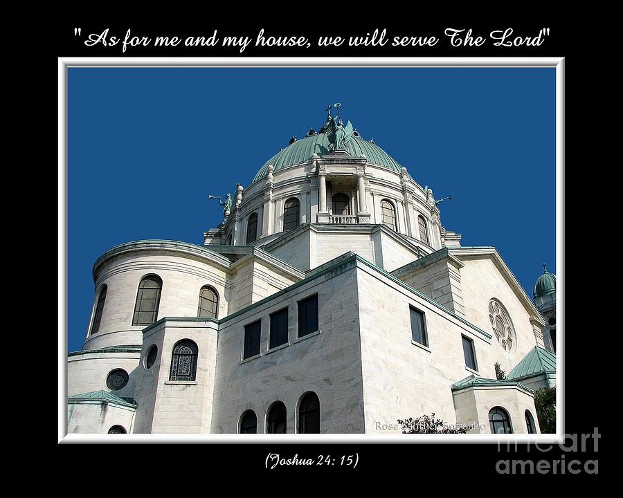 Our Lady Of Victory Basilica With Bible Quote Photograph
