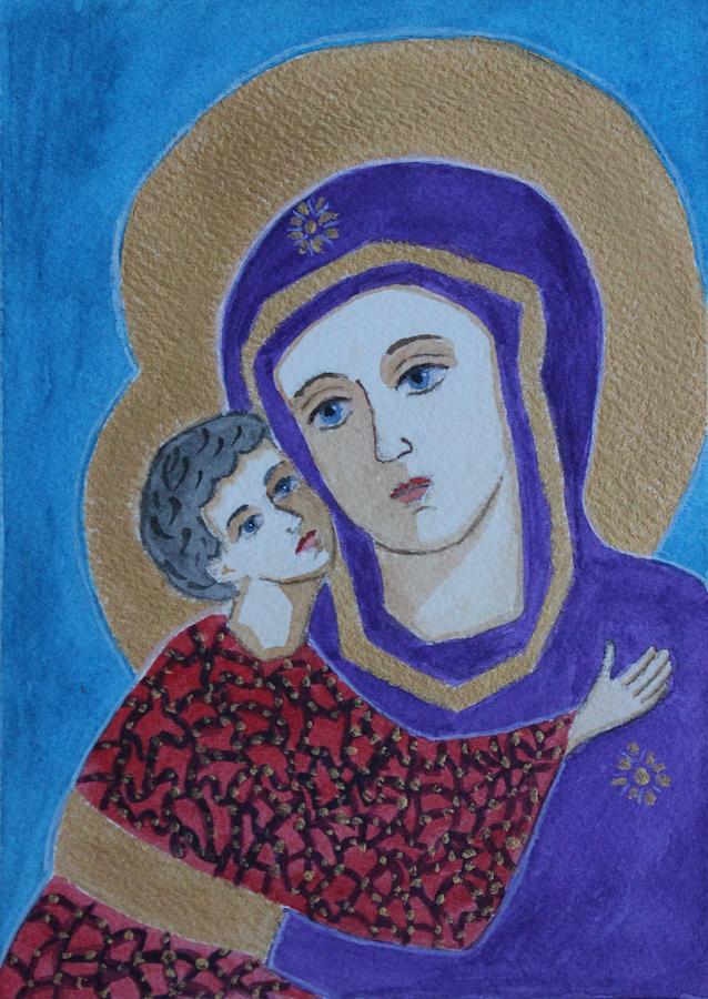 Our Lady of Vladimir Modern Painting by Vera Smith