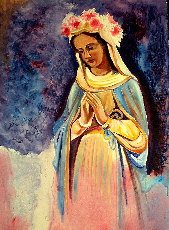 Our Lady Queen of Mercy Painting by Sheila Diemert