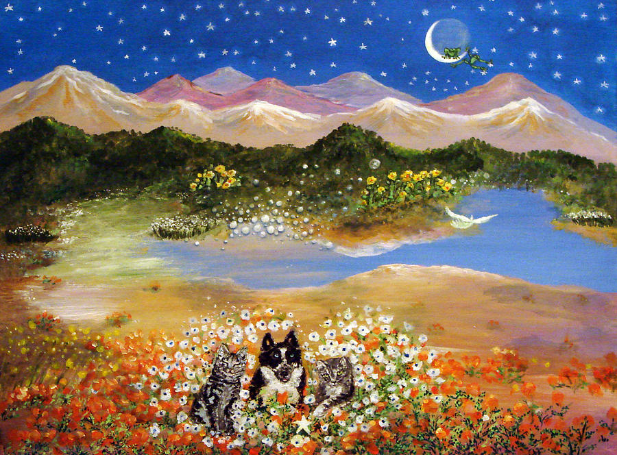 Our Magical World Pet Portraits Painting by Ashleigh Dyan Bayer