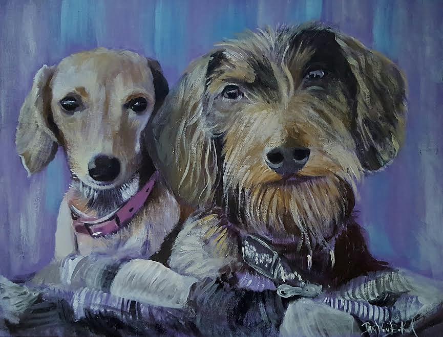 Our Pups Painting by Jan VonBokel