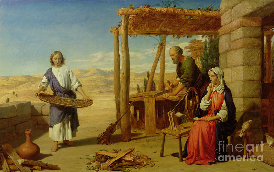 Madonna Painting - Our Saviour Subject to his Parents at Nazareth by John Rogers Herbert