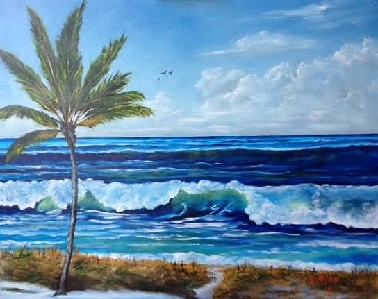 Beach Painting - Our Siesta Key Vacation  by Lloyd Dobson