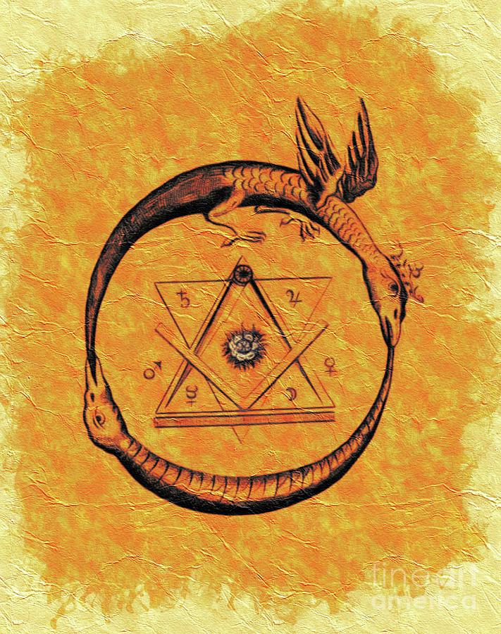 Ouroboros, Freemasonic Symbol Painting
