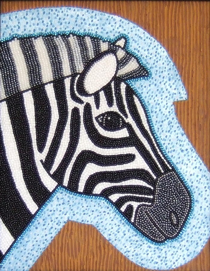 Zebra Mixed Media - Out and About by Lisa Salamendra