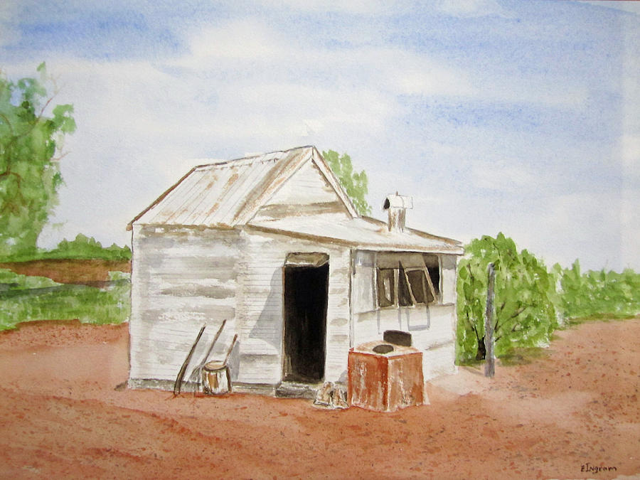 Old Miners Hut Painting by Elvira Ingram
