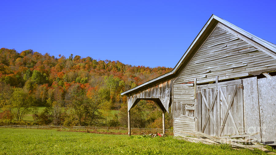 Fall Photograph - Out by the old barn by Edward Fielding