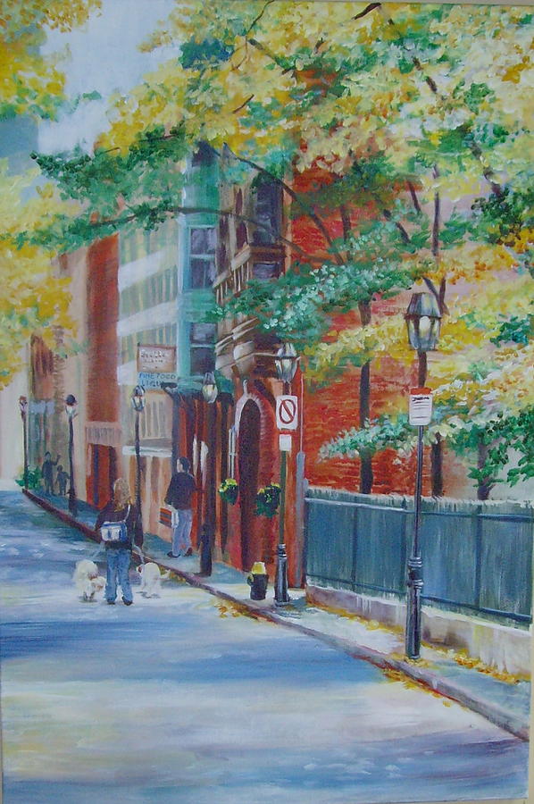 Landscape Painting - Out For A Stroll by Elisa Davis Landscape Painting - Out For A Stroll by Elisa Davis