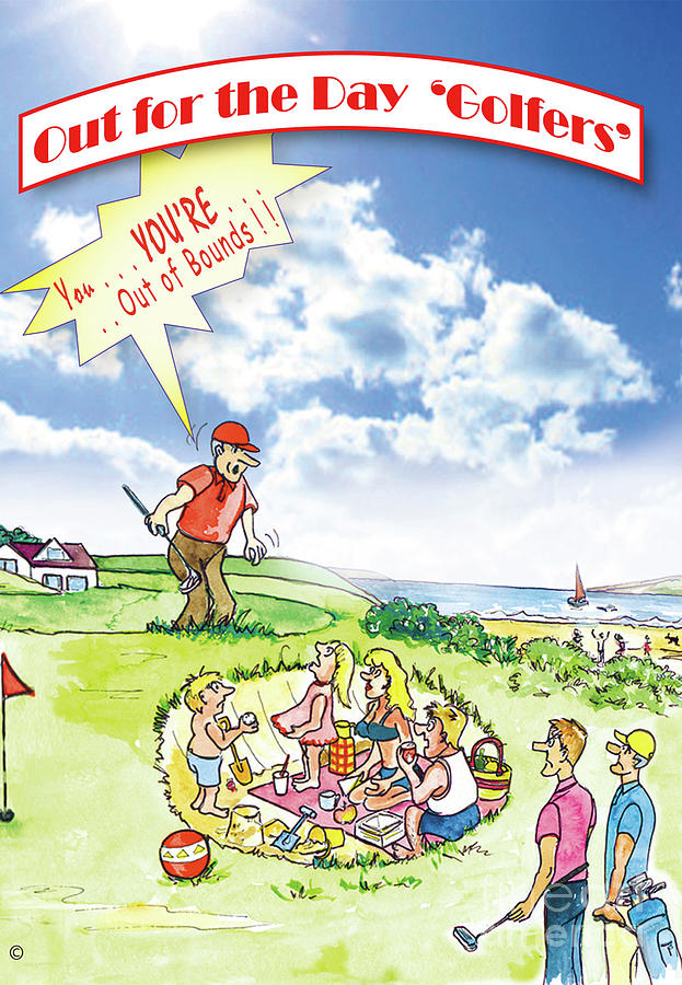 Out for the Day Golfers Drawing by Liam OBeirne