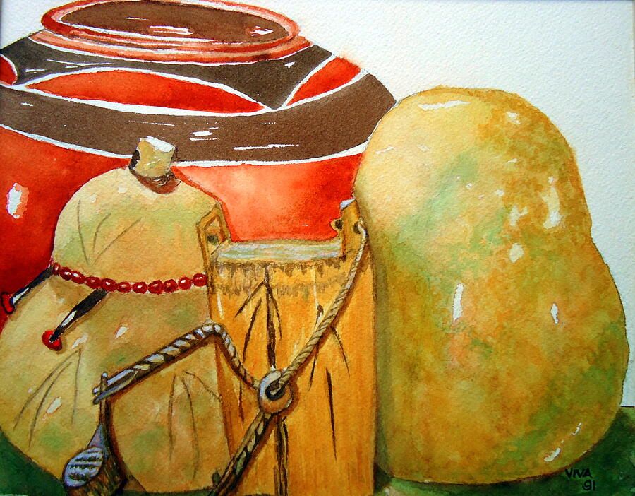 Drum Painting - Out Of Africa by VIVA Anderson