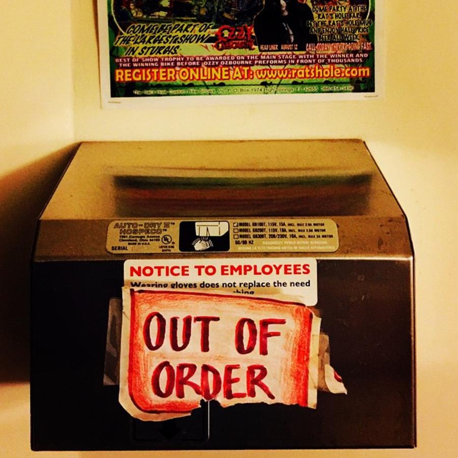 Sign Photograph - Out Of Order. #asheville #toilet #sign by Marty Weil