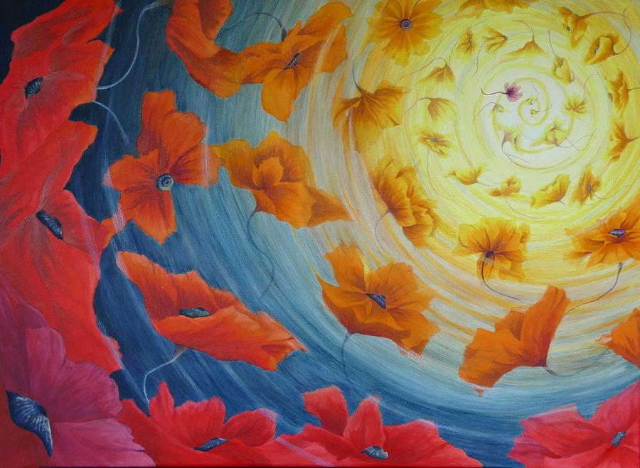 Floral Arrangements Painting - Out of the Blue by Lisa Gibson Art Floral Arrangements Painting - Out of the Blue by Lisa Gibson Art
