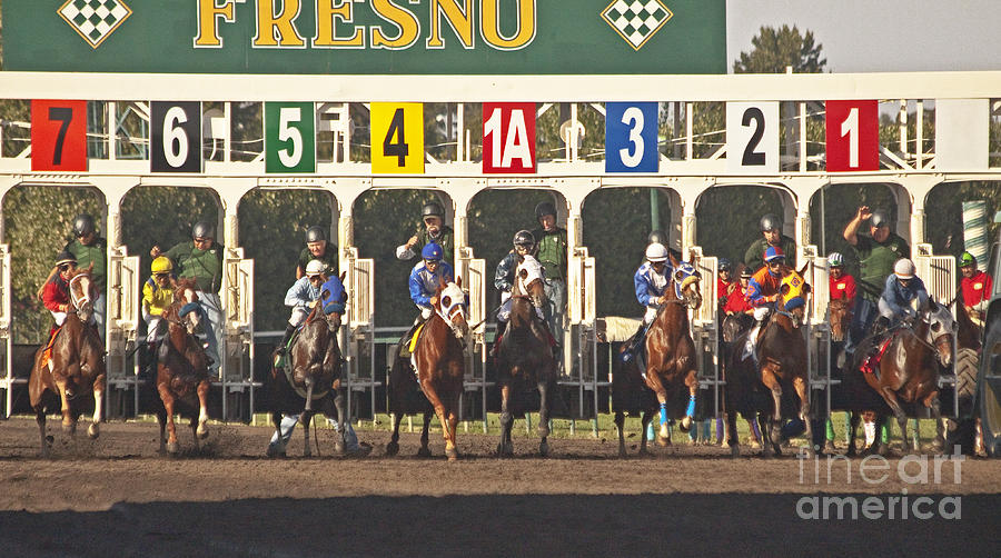 Equestrian Photograph - Out Of The Starting Gates by Mark Hendrickson Equestrian Photograph - Out Of The Starting Gates by Mark Hendrickson