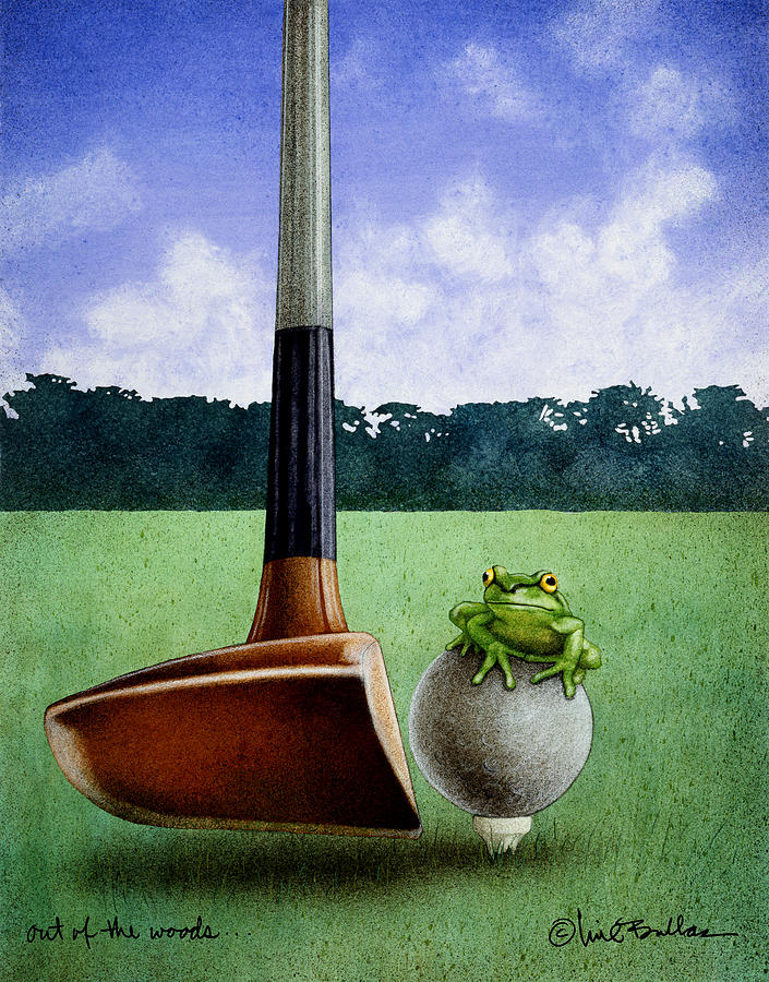 Golf Painting - Out of the woods... by Will Bullas
