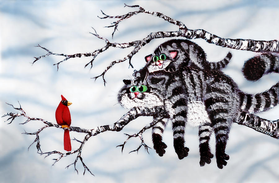 Winter Painting - Out on a Limb by Baron Dixon