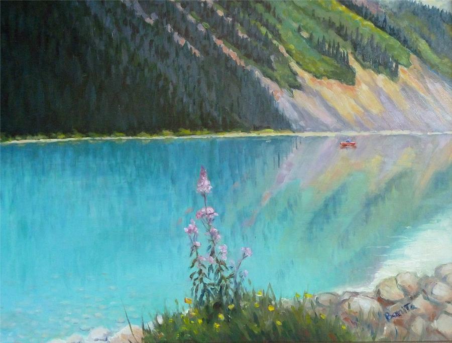 Out on Lake Louise Painting by Bonita Waitl