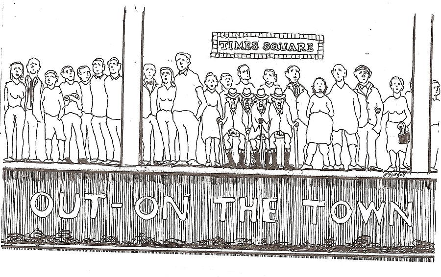 Out on the Town Drawing by Roger Swezey