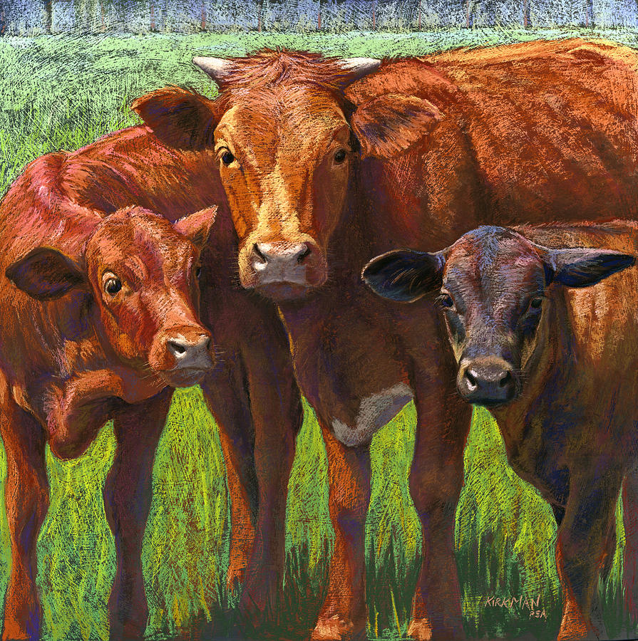 Cow Pastel - Out Standing in her Field by Rita Kirkman