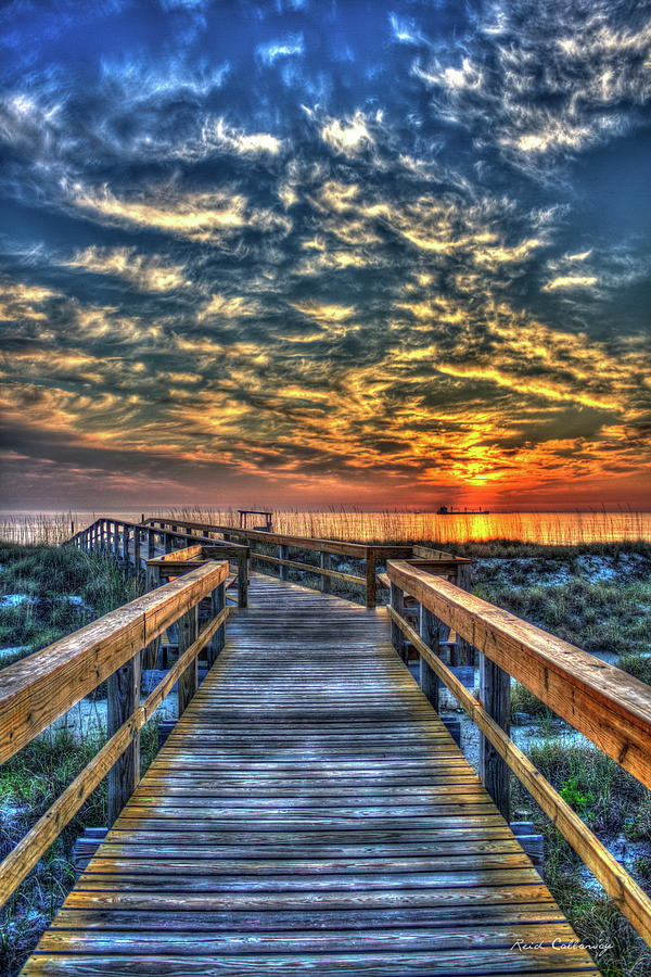 Tybee Island GA Walkway To The Sea Sunrise Seascape Art Photograph by Reid Callaway