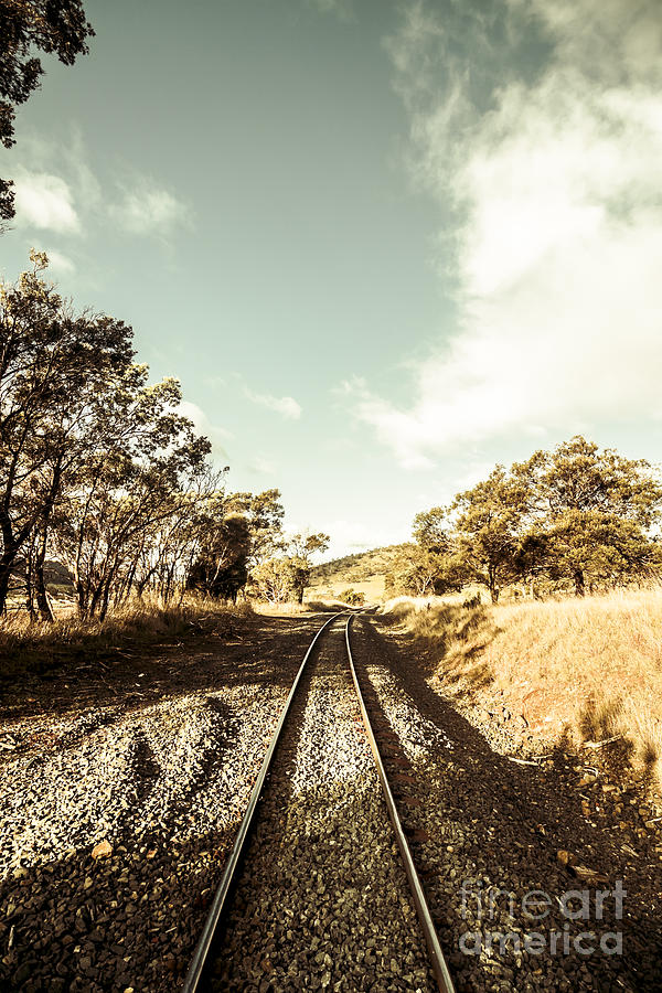 Outback country railway tracks Photograph by Jorgo Photography
