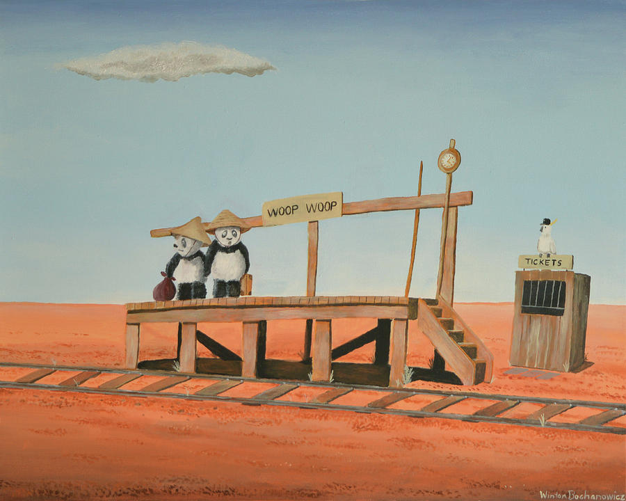 Outback Train Station Painting by Winton Bochanowicz