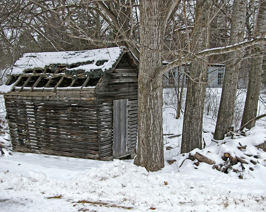 Winter Photograph - Outbuildings by Tom Reynen