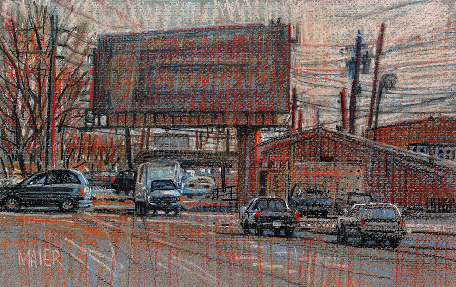 Billboard Drawing - Outdoor Advertising by Donald Maier