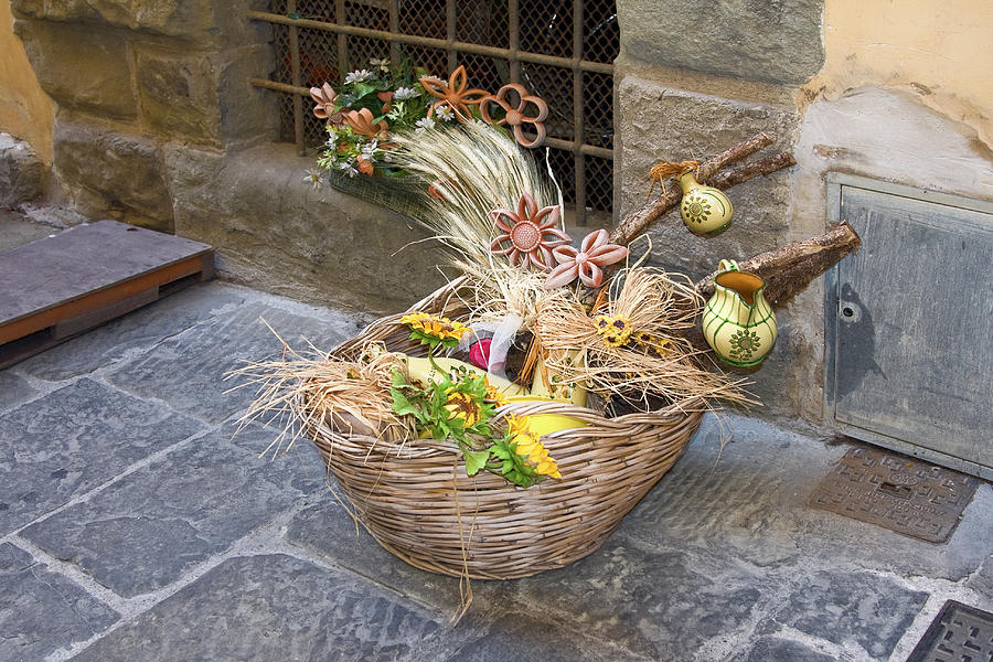 Outdoor Basket Decoration Photograph by Sally Weigand