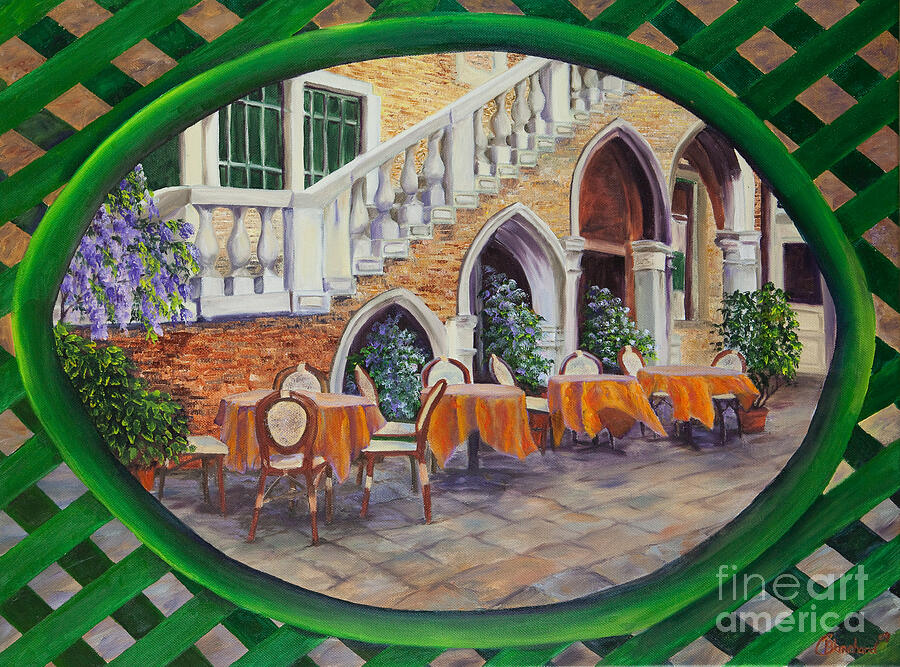 Outdoor Cafe In Venice Painting by Charlotte Blanchard