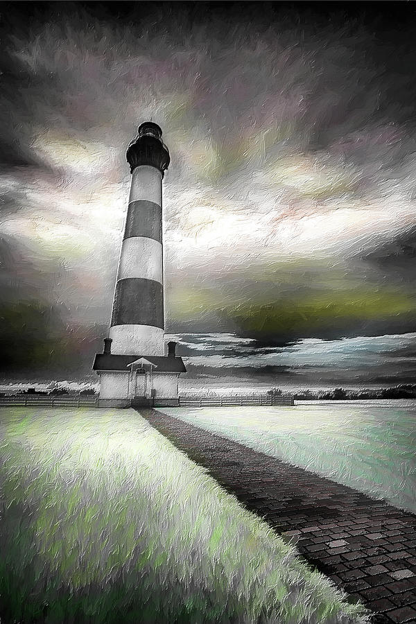Outer Banks Bodie Lighthouse Original AP Digital Art by Dan Carmichael
