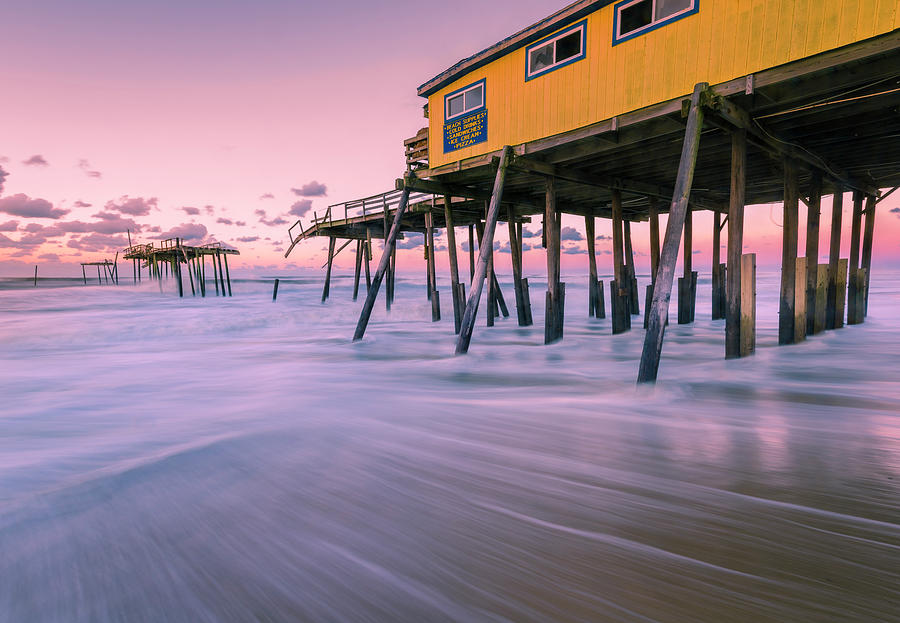 Outer Banks Fishing Pier Sunrise at Frisco Photograph by Ranjay Mitra